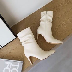 White stiletto boots